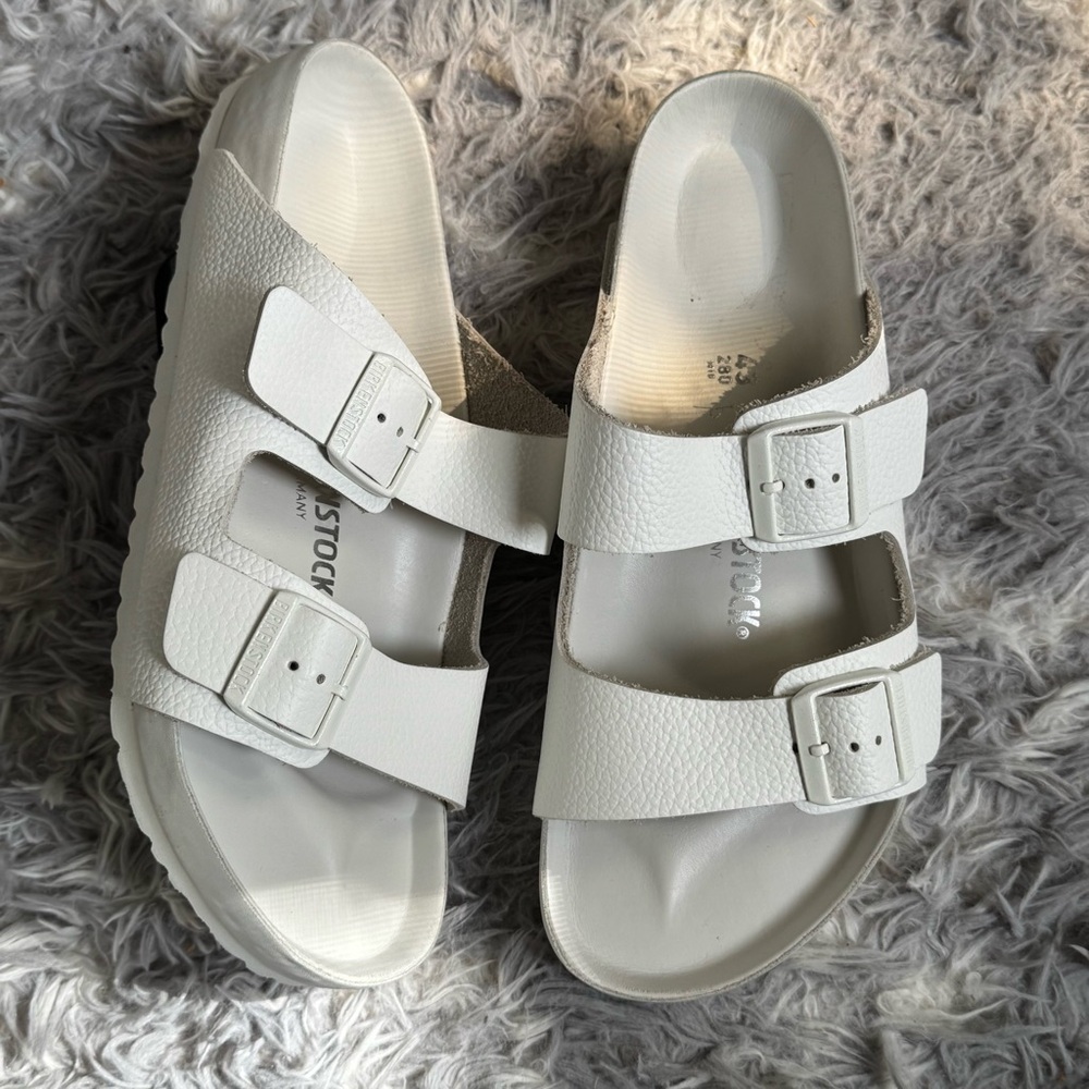 Birkenstock Men’s Arizona Exquisite White Leather Sandals